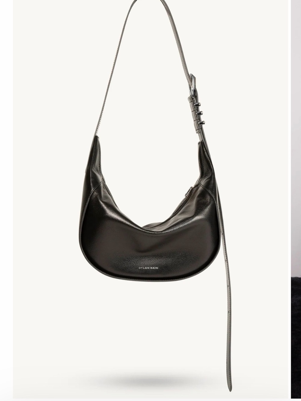 Dylan Kain Black Leather Hobo Bag